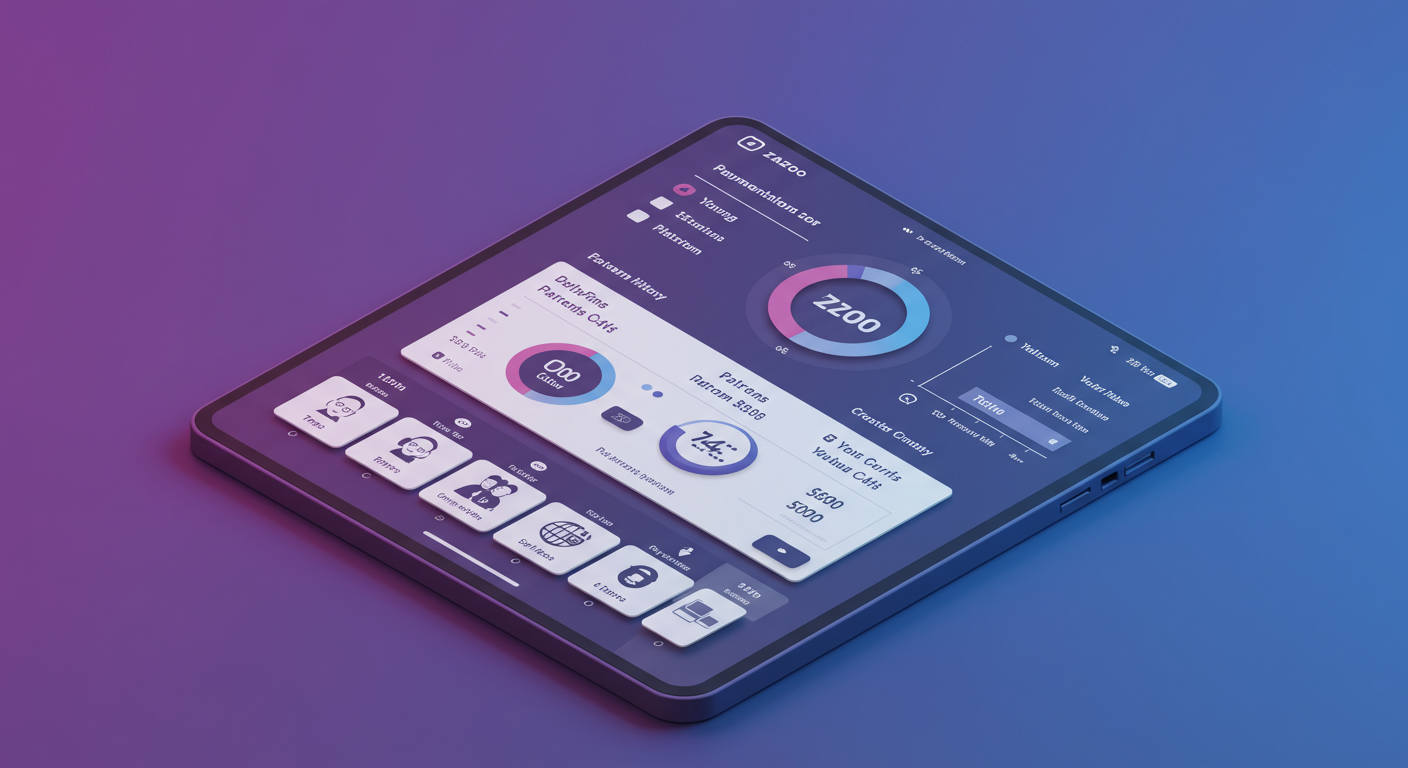 Zazoo app interface for content creators